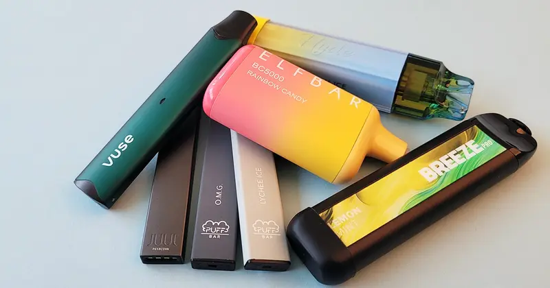 e-cigarette Stacked-JUUL-Vuse-Puff-Bar-Breeze-Hyde-Vape-Social